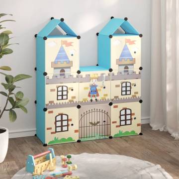 Cube Storage Cabinet for Kids – 8 Cubes Blue PP