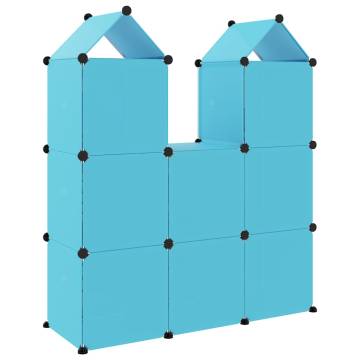 Cube Storage Cabinet for Kids – 8 Cubes Blue PP