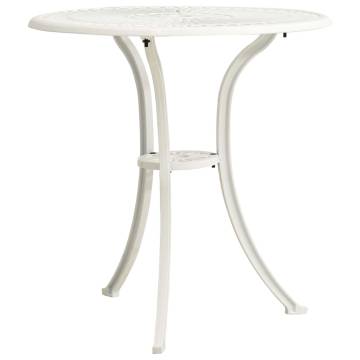 Garden Table White 62x62x65 cm Cast Aluminium | HipoMarket