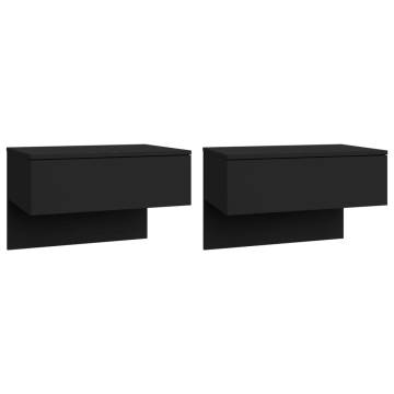 Wall-mounted Bedside Cabinets 2 pcs Black | Hipomarket