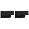 Wall-mounted Bedside Cabinets 2 pcs Black | Hipomarket