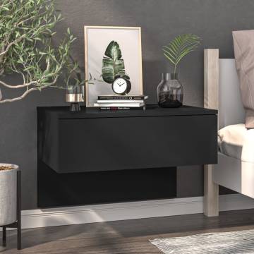 Wall-mounted Bedside Cabinets 2 pcs Black | Hipomarket