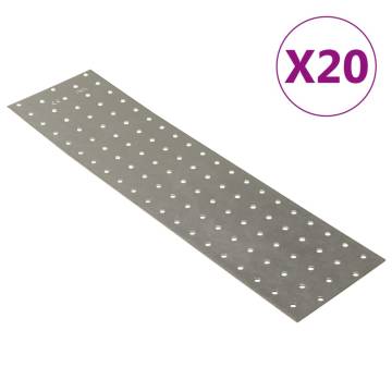 Perforated Plates 20 pcs 2 mm Galvanised Steel - Hipomarket