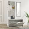 Stylish 3-in-1 Shoe Cabinet Set - Concrete Grey