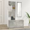 Stylish 3-in-1 Shoe Cabinet Set - Concrete Grey