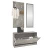 Stylish 3-in-1 Shoe Cabinet Set - Concrete Grey