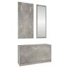 Stylish 3-in-1 Shoe Cabinet Set - Concrete Grey