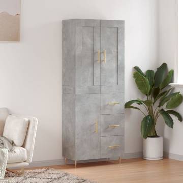 Stylish Highboard Concrete Grey | 69.5x34x180 cm | Hipomarket