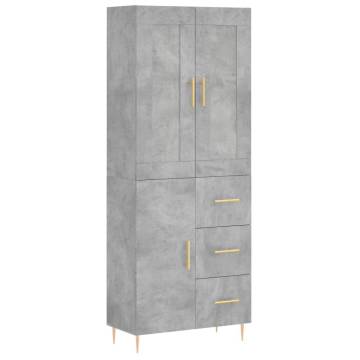 Stylish Highboard Concrete Grey | 69.5x34x180 cm | Hipomarket