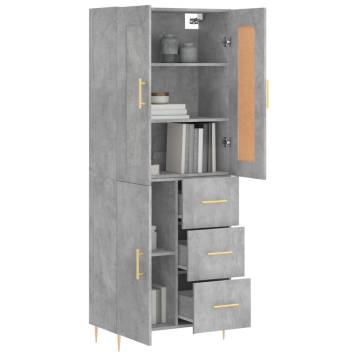 Stylish Highboard Concrete Grey | 69.5x34x180 cm | Hipomarket