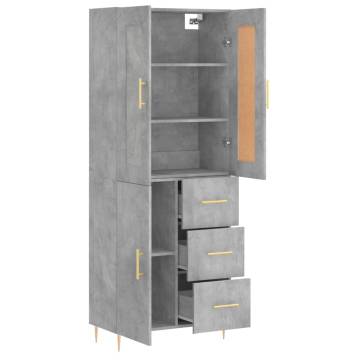 Stylish Highboard Concrete Grey | 69.5x34x180 cm | Hipomarket