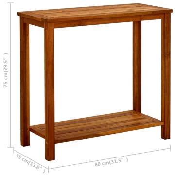 Garden Console Table - Solid Acacia Wood | 80x35x75 cm