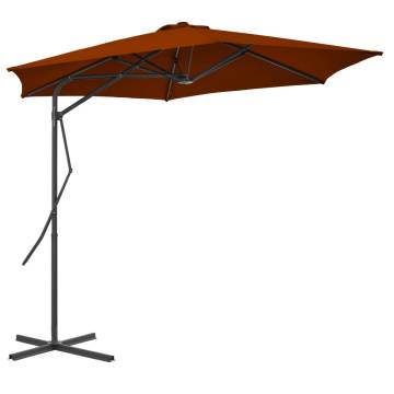 Outdoor Parasol with Steel Pole - Terracotta 300x230 cm