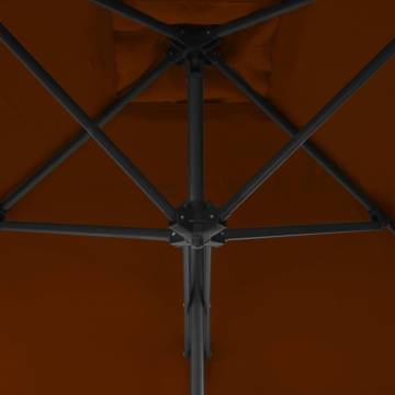 Outdoor Parasol with Steel Pole - Terracotta 300x230 cm