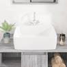 Elegant White Ceramic Wash Basin 48x37x13 cm for Bathrooms