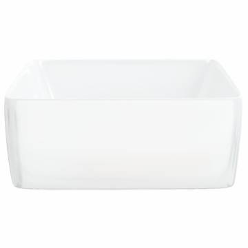 Elegant White Ceramic Wash Basin 48x37x13 cm for Bathrooms