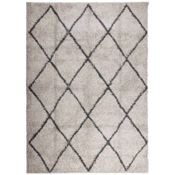 Shaggy Rug PAMPLONA - Modern Beige & Anthracite | 240x340 cm