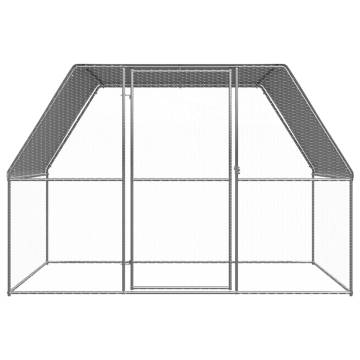 Durable Galvanised Steel Chicken Cage - Silver & Grey 3x2x2m