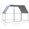 Durable Galvanised Steel Chicken Cage - Silver & Grey 3x2x2m