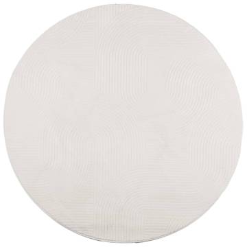 IZA Short Pile Scandinavian Rug Cream Ø 80 cm - Cozy & Durable