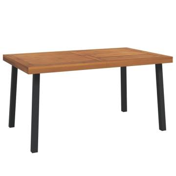 Garden Table 150x90x75 cm - Solid Acacia & Metal Legs