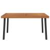 Garden Table 150x90x75 cm - Solid Acacia & Metal Legs