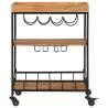 Stylish Bar Cart - Solid Acacia Wood & Iron | 60x40x80 cm