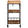 Stylish Bar Cart - Solid Acacia Wood & Iron | 60x40x80 cm