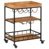 Stylish Bar Cart - Solid Acacia Wood & Iron | 60x40x80 cm