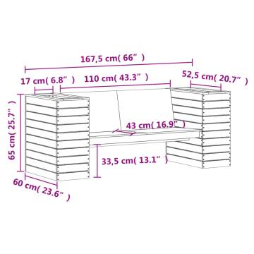 Planter Bench 167.5x60 cm | Solid Wood Pine - Hipomarket