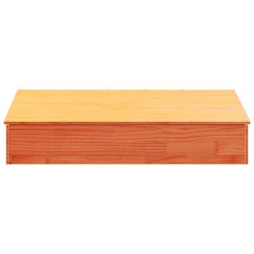 Sandpit with Cover Wax Brown - Solid Pine Wood | HipoMarket