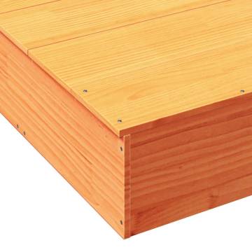 Sandpit with Cover Wax Brown - Solid Pine Wood | HipoMarket