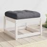 Stylish White Pine Garden Footstool with Cushions | HipoMarket