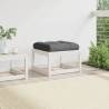 Stylish White Pine Garden Footstool with Cushions | HipoMarket