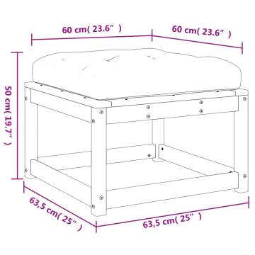 Stylish White Pine Garden Footstool with Cushions | HipoMarket