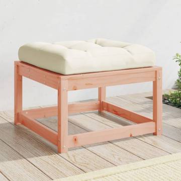 Garden Footstool with Cushions - Solid Wood Douglas