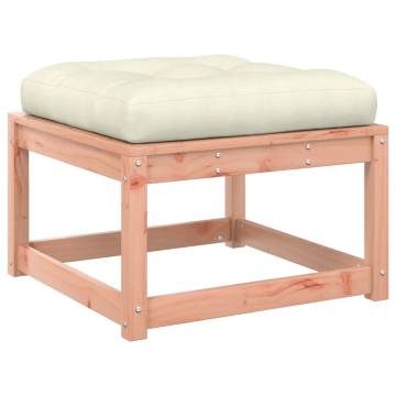 Garden Footstool with Cushions - Solid Wood Douglas