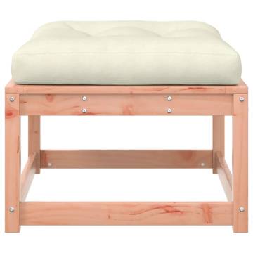 Garden Footstool with Cushions - Solid Wood Douglas