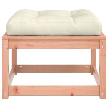 Garden Footstool with Cushions - Solid Wood Douglas