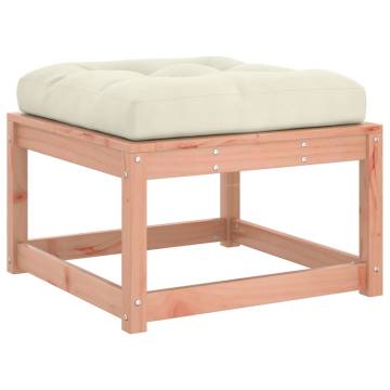 Garden Footstool with Cushions - Solid Wood Douglas