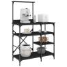 Baker's Rack Black 90x40x132 cm Engineered Wood and Metal Colour black 