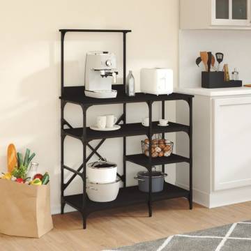 Baker's Rack Black 90x40x132 cm - Stylish Kitchen Storage