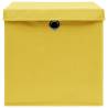 10 Pcs Yellow Storage Boxes with Covers - Durable & Stylish