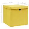 10 Pcs Yellow Storage Boxes with Covers - Durable & Stylish