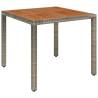 Garden Table with Wooden Top Grey 90x90 cm - Hipomarket