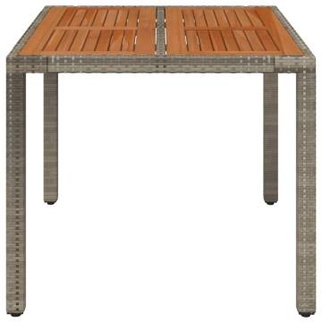 Garden Table with Wooden Top Grey 90x90 cm - Hipomarket