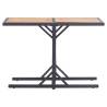 Stylish Black Garden Table - Solid Acacia Wood & Poly Rattan