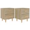 Sonoma Oak Bed Cabinets 2 pcs - Scandinavian Style | HipoMarket