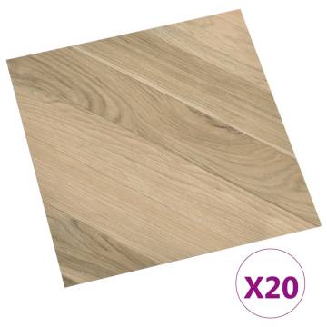 Self-Adhesive PVC Flooring Planks - 20 Pcs Brown Striped