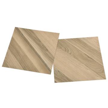 Self-Adhesive PVC Flooring Planks - 20 Pcs Brown Striped